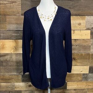 Notations Deep Blue Open Cardigan